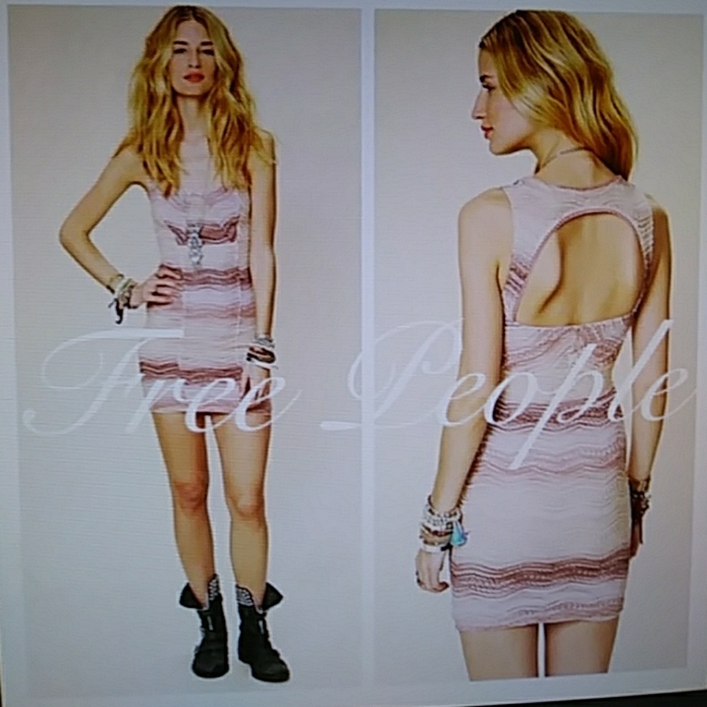 Free People pastel crochet mini